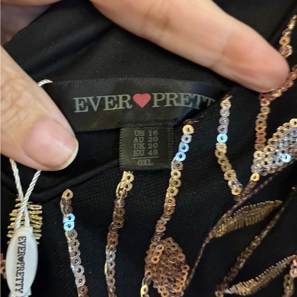 Ever Pretty Black and Gold Leaf Maxi Dress - Picture 6 of 8